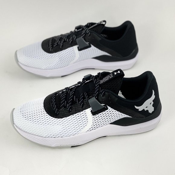 Under Armour Project Rock BSR 2 White Black Men's Training Shoes Sneakers Dwayne - Picture 2 of 12